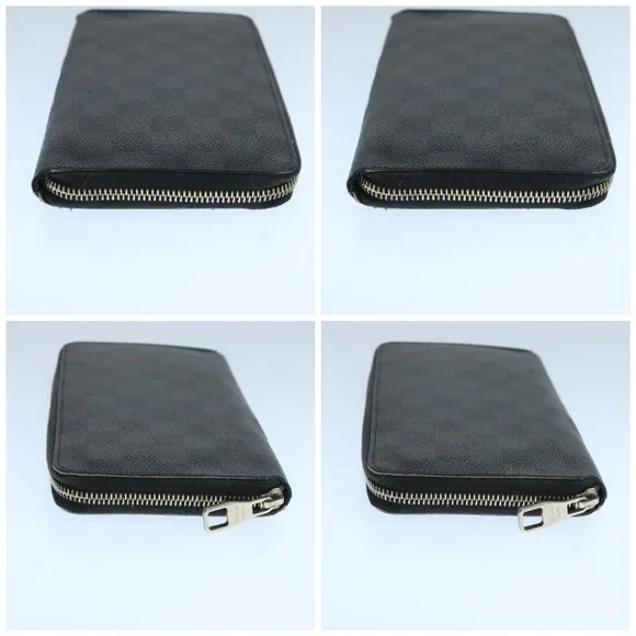 LOUIS VUITTON Damier Graphite Zippy Organizer Long Wallet N63077 LV Auth 106425